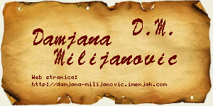 Damjana Milijanović vizit kartica